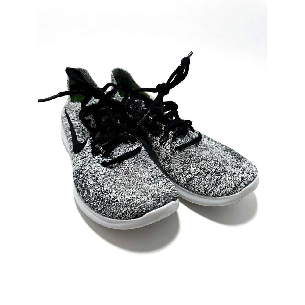 Nike Free RN Flyknit 2017 Women's Size 7 Running Shoes Oreo Black White